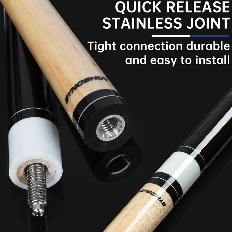 SYNCSHOT Store Pool Cues Set of 5 / 1, Pool Sticks for Adults 58 Inch 18 19 20 21Oz Maple Wood Billiards Cue Sticks, 5 Different Colors For Professional Billiard Players Bars Home Hall Table Sport - Image 5